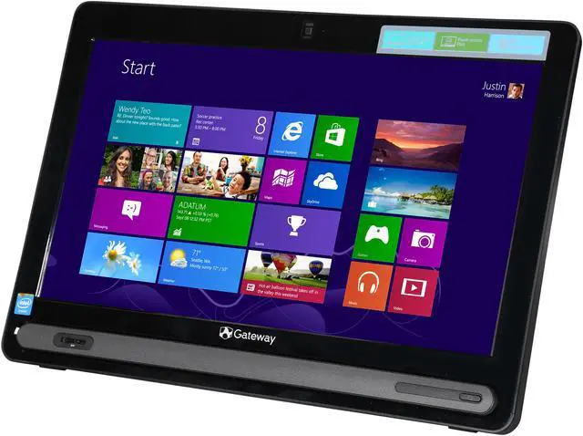 Alt view image 3 of 7 - Gateway ZX4665-UW30 19” All in One Desktop PC with Intel Celeron 1017U 1.60Ghz, 4GB RAM, 500GB HDD, 8X DVD+/-R/RW SuperMulti Drive, Windows 8.1