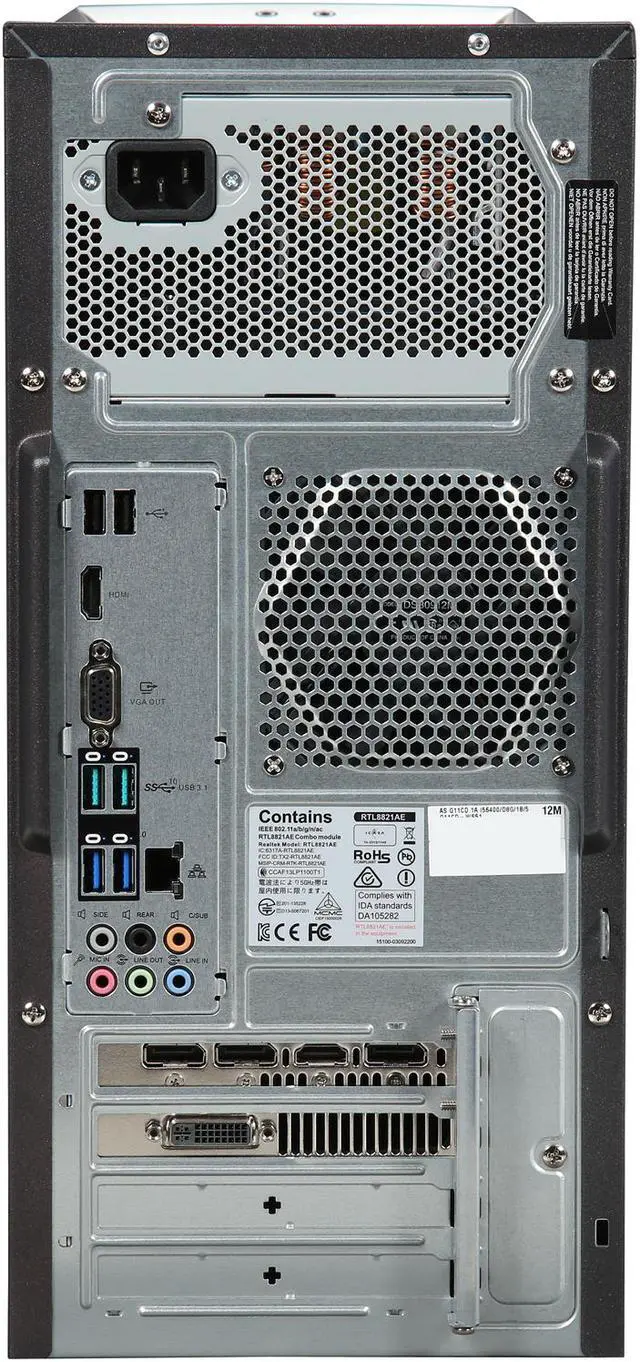 Alt view image 12 of 13 - ASUS Desktop Computer G11CD-WS51 Intel Core i5-6400 8GB DDR4 1TB HDD NVIDIA GeForce GTX 970 Windows 10 Home 64-Bit