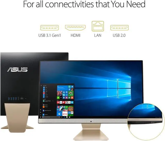 Alt view image 18 of 20 - ASUS Vivo V241 AiO All-in-One Desktop PC, 23.8" Full HD Touch Display, Intel Core i5 Processor, 8 GB DDR4 RAM, 1 TB HDD, Windows 10 Home, V241FA-DS501T