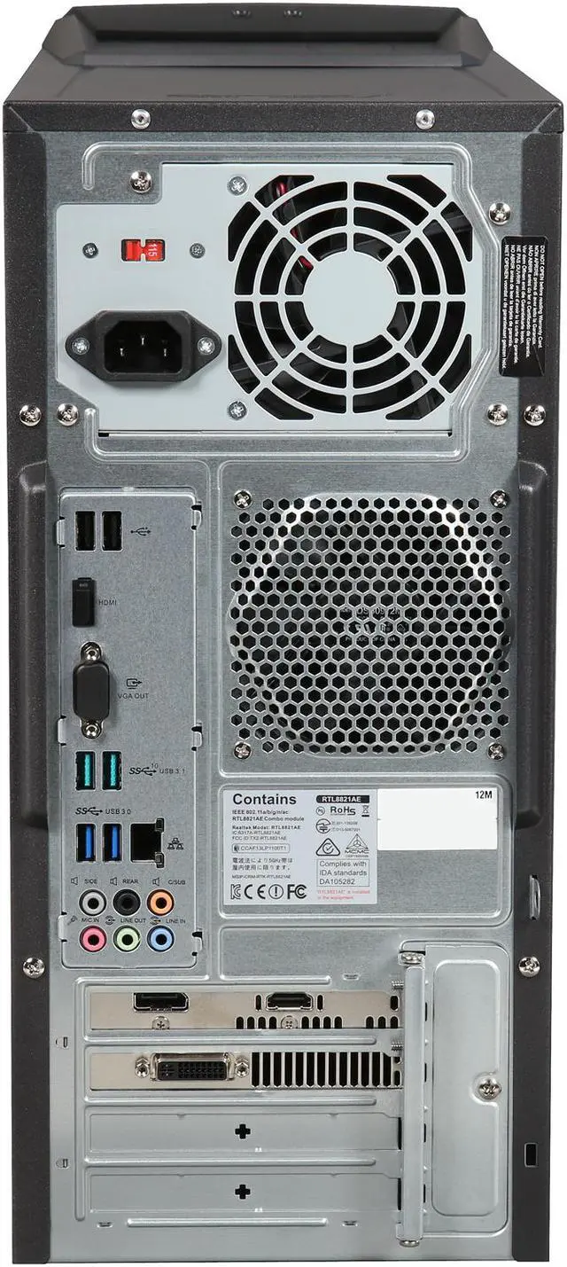 Alt view image 5 of 6 - ASUS Desktop PC G11CD-DB52 Intel Core i5 6400 (2.7 GHz) 8 GB DDR4 1 TB HDD NVIDIA GeForce GTX 950 2 GB Windows 10 Home 64-Bit