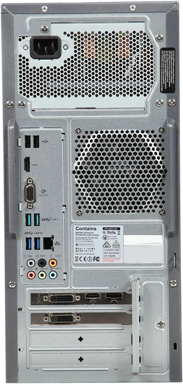 Alt view image 4 of 4 - ASUS Desktop PC VivoPC M32CD-CA019T Intel Core i7-6700 16 GB 2TB HDD AMD Radeon R9 370 Windows 10 Home 64-Bit