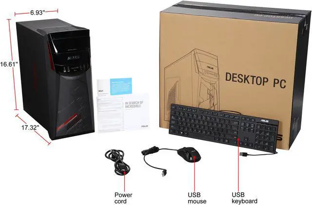 Alt view image 6 of 6 - ASUS G11CD-EH51-GTX1060 VR Ready Gaming Desktop, Intel Core i5-6400, 8 GB DDR4, 6 GB GDDR5, 1 TB Windows 10, Black