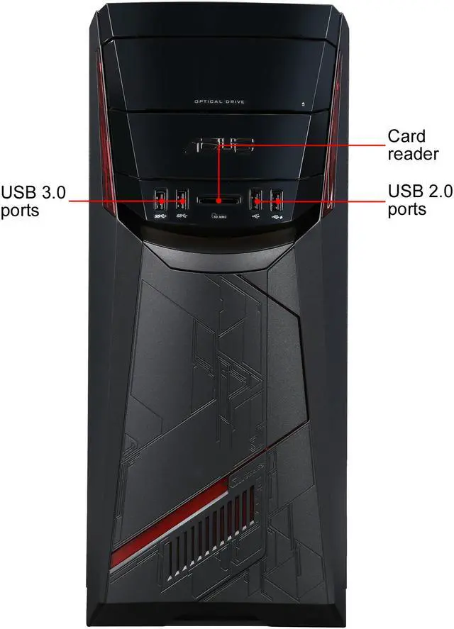 Alt view image 2 of 6 - ASUS Desktop PC G11CD-US007T Intel Core i7-6700 16GB DDR4 2TB HDD 8GB SSD NVIDIA GeForce GTX 970 Windows 10 Home 64-Bit