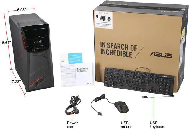 Alt view image 7 of 6 - ASUS G11CD-EB71 GeForce GTX 960, Core i7 Performance Gaming Desktop,16 GB DDR4, 1 TB HDD, Intel Core i7-6700 3.4 GHz Processor, Windows 10