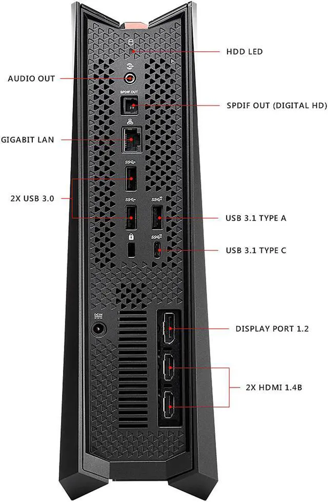Alt view image 5 of 5 - ASUS Desktop Computer GR8 II-T044Z Intel Core i5-7400 8GB DDR4 1TB HDD GeForce GTX 1060 Windows 10 Home 64-Bit