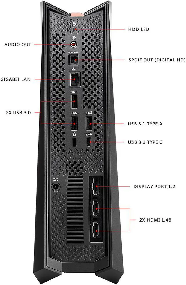 Alt view image 5 of 5 - ASUS Desktop Computer GR8 II-T043Z Intel Core i7-7700 16GB DDR4 1TB HDD 512GB SSD GeForce GTX 1060 Windows 10 Home 64-Bit
