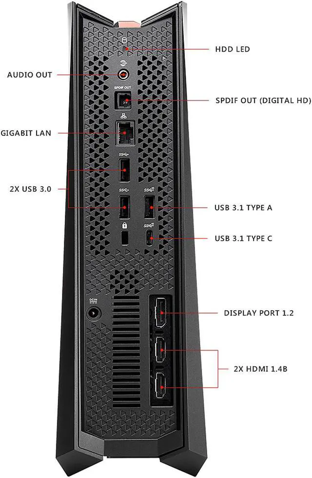 Alt view image 5 of 6 - ASUS Gaming Desktop GR8 II-6GT024Z Intel Core i7-7700 16GB DDR4 512GB SSD GeForce GTX 1060 Windows 10 Home 64-Bit