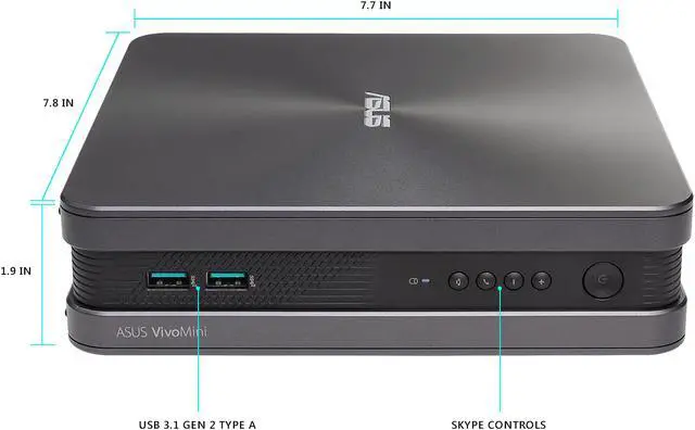 Alt view image 3 of 6 - ASUS Desktop Computer VivoMini VC68V-G030Z Intel Core i5-7500 8GB DDR4 256GB SSD Intel HD Graphics 630 Windows 10 Pro 64-Bit
