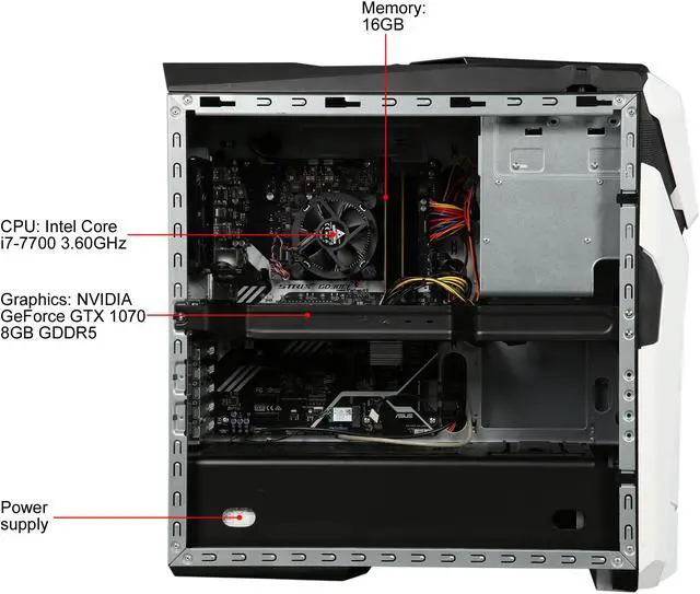 Alt view image 6 of 9 - ASUS Desktop Computer GD30CI-DS73-GTX1070 Intel Core i7-7700 16GB DDR4 1TB HDD 256GB SSD GeForce GTX 1070 Windows 10 Home 64-Bit