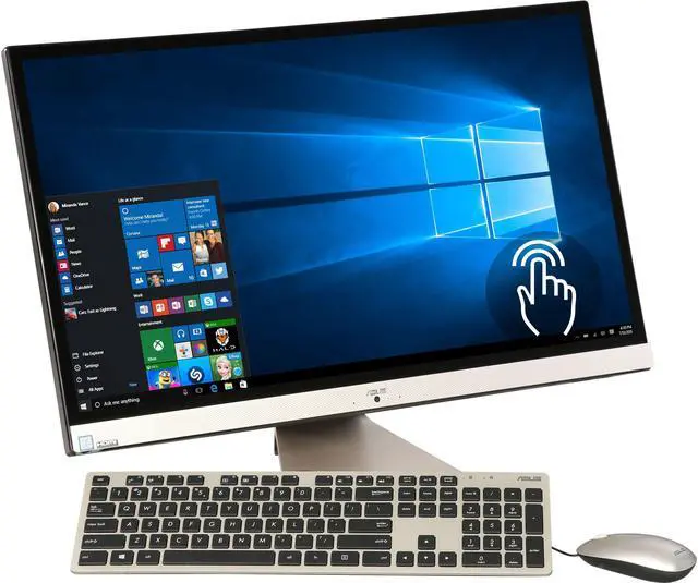 Alt view image 3 of 7 - ASUS Vivo AiO 27" All-in-One Desktop Computer, Intel Core i5-8250U (up to 3.4 GHz), 27" Full HD LED-backlit Touchscreen Display with NanoEdge Bezel, 8 GB DDR4 RAM, 1 TB HDD, HD Webcam, 802.11ac Wi-Fi, Wired Keyboard and Mouse, Black