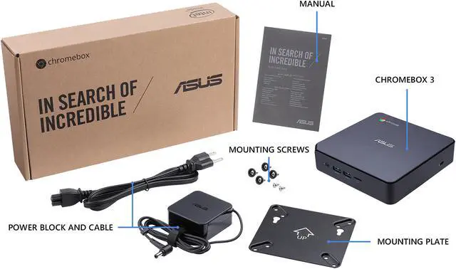 Alt view image 9 of 9 - ASUS Desktop Computer CHROMEBOX 3-N017U Intel Celeron 3865U 4GB DDR4 32 GB M.2 SATA SSD Intel HD Graphics 610 Google Chrome OS