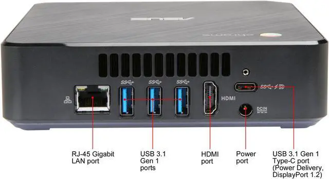 Alt view image 8 of 9 - ASUS Chromebox 3-N018U - Intel Core i3-7100U - 4 GB DDR4 - 32 GB SSD - Google Chrome OS - Intel HD Graphics 620 - Mini PC