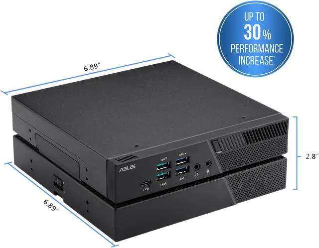 Alt view image 3 of 7 - ASUS Small Form Factor Computer PB60G-B3013ZD Intel Core i3 8th Gen 8100T (3.10 GHz) 8 GB DDR4 PCI-E 256 GB SSD Quadro P620 Windows 10 Pro