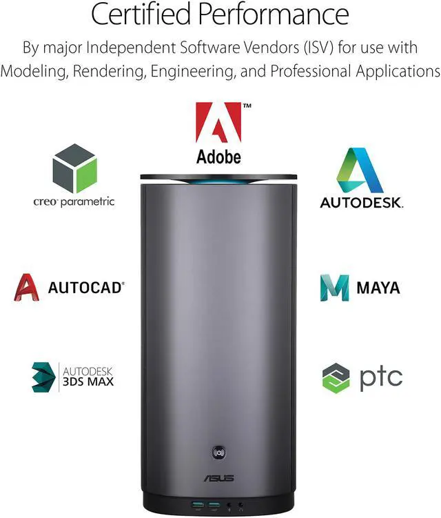Alt view image 3 of 6 - ASUS ProArt PA90 Mini PC Workstation with Intel Core i9-9900K Processors, NVIDIA Quadro P4000 Graphics, Thunderbolt 3, DisplayPort, WiFi, Gigabit LAN and Windows 10 Home Advanced (PA90-M9012ZN)