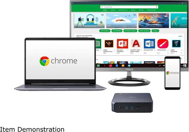 Alt view image 7 of 8 - ASUS Desktop Computer Chromebox 3 CHROMEBOX3-N3299U Intel Core i3-8130U 4GB DDR4 32GB SSD Intel UHD Graphics 620 Google Chrome OS