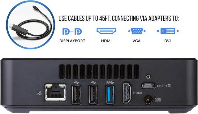 Alt view image 3 of 8 - ASUS Desktop Computer Chromebox 3 CHROMEBOX3-N3299U Intel Core i3-8130U 4GB DDR4 32GB SSD Intel UHD Graphics 620 Google Chrome OS