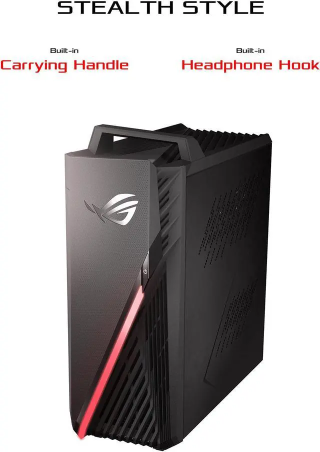 Alt view image 8 of 11 - ASUS Gaming Desktop ROG Strix GA15DH-ES557 AMD Ryzen 5 3600X 8GB DDR4 512GB SSD AMD Radeon RX 5700 XT Windows 10 Home 64-bit