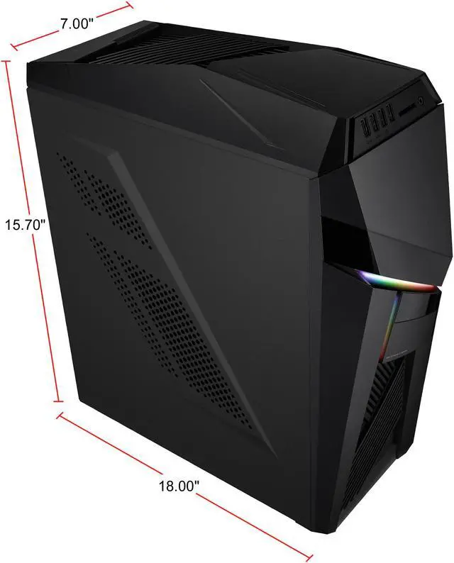 Alt view image 5 of 5 - ROG Strix GL12 Gaming Desktop, 9th Gen 8-core Intel Core i7-9700F, NVIDIA GeForce RTX 2060 6 GB, 16 GB DDR4 RAM, 1 TB PCIe SSD, Windows 10 Home, Iron Grey, GL12CX-NS763