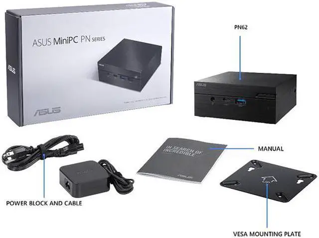 Alt view image 3 of 4 - ASUS PN62 MiniPC with Intel Core i5-10210U, 8 GB RAM, M.2 256 GB, Win10 Pro (HDMI, USB-C (DP Alt-mode), 802.11ax WiFi 6, Bluetooth 5, Gigabit LAN, SD Card Reader, VESA Mount) PN62-B5044ZD