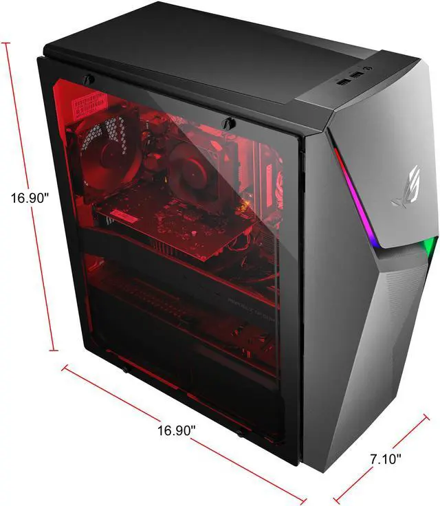 Alt view image 7 of 9 - ROG Strix GL10DH - AMD Ryzen 5 3400G - GeForce GTX 1650 - 8 GB DDR4 - 256 GB SSD + 1 TB HDD - Wi-Fi 5 - Windows 10 Home - Gaming Desktop (GL10DH-NB551)