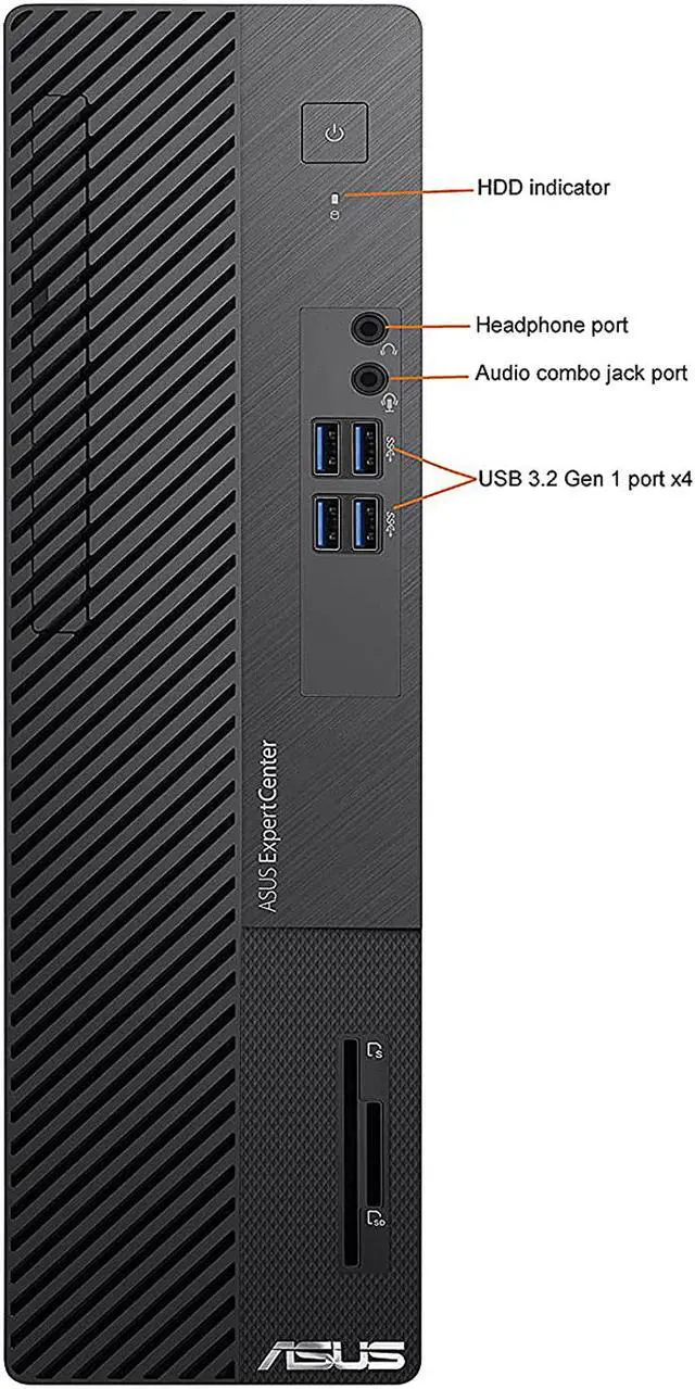 Alt view image 2 of 5 - ASUS Desktop Computer ExpertCenter D500SA-Q31SP Intel Core i3 10th Gen 10100 (3.60GHz) 8GB DDR4 256 GB PCIe SSD Windows 10 Pro