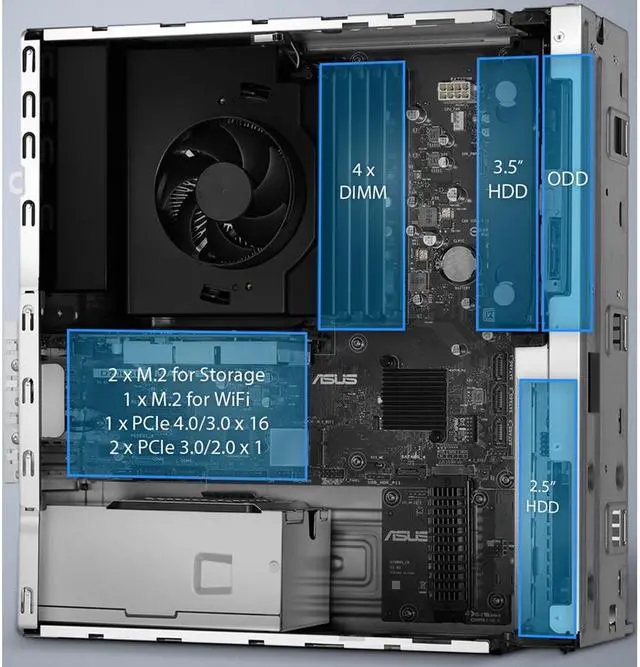 Alt view image 7 of 8 - ASUS ExpertCenter D700SD Small Form Factor Desktop PC, Intel Core i5-12400, 16GB DDR4 RAM, 512GB PCIe SSD, TPM, Windows 11 Pro, Black, D700SD-XH504