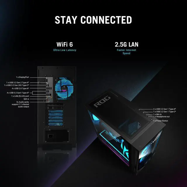 Alt view image 15 of 16 - ASUS Gaming Desktop PC GM700TZ-NS776 AMD Ryzen 7 9800X3D 32GB DDR5 1TB NVMe SSD AMD Radeon RX 9070 XT Windows 11 Home