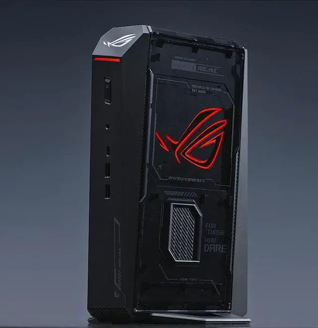 Alt view image 8 of 9 - ROG NUC (2025) Gaming Mini PC with Intel Core Ultra 9 (Series 2) ARL-HX CPU, NVIDIA GeForce RTX 5070 Ti Mobile GPU, 32GB DDR5 RAM, 2TB NVMe SSD, Thunderbolt 4, triple-fan cooling, and ARGB lighting