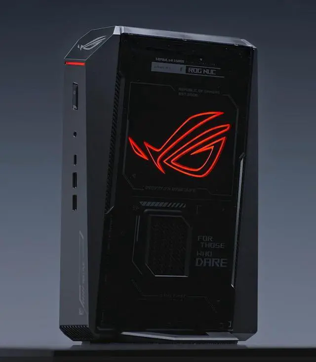 Alt view image 9 of 9 - ROG NUC (2025) Gaming Mini PC with Intel Core Ultra 9 (Series 2) ARL-HX CPU, NVIDIA GeForce RTX 5070 Ti Mobile GPU, 32GB DDR5 RAM, 2TB NVMe SSD, Thunderbolt 4, triple-fan cooling, and ARGB lighting