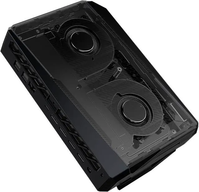 Alt view image 3 of 9 - ROG NUC (2025) Gaming Mini PC with Intel Core Ultra 9 (Series 2) ARL-HX CPU, NVIDIA GeForce RTX 5070 Ti Mobile GPU, 32GB DDR5 RAM, 2TB NVMe SSD, Thunderbolt 4, triple-fan cooling, and ARGB lighting
