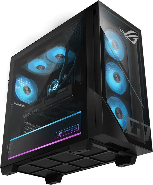 Alt view image 4 of 9 - ASUS ROG GM700 (2025) Gaming Desktop PC, AMD Ryzen 7 8700F Processor, AMD Radeon RX 9060 XT PRIME OC, 1TB M.2 NVMe PCIe 4 SSD, 32GB DDR5 RAM, Windows 11 Home, GM700TZ-NB766