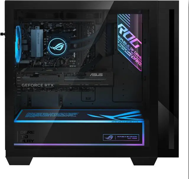 Alt view image 5 of 9 - ASUS ROG GM700 (2025) Gaming Desktop PC, AMD Ryzen 7 8700F Processor, AMD Radeon RX 9060 XT PRIME OC, 1TB M.2 NVMe PCIe 4 SSD, 32GB DDR5 RAM, Windows 11 Home, GM700TZ-NB766
