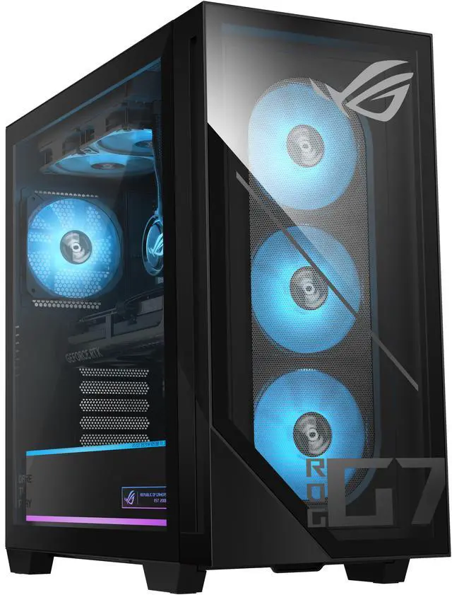 Alt view image 3 of 9 - ASUS ROG GM700 (2025) Gaming Desktop PC, AMD Ryzen 7 8700F Processor, AMD Radeon RX 9060 XT PRIME OC, 1TB M.2 NVMe PCIe 4 SSD, 32GB DDR5 RAM, Windows 11 Home, GM700TZ-NB766
