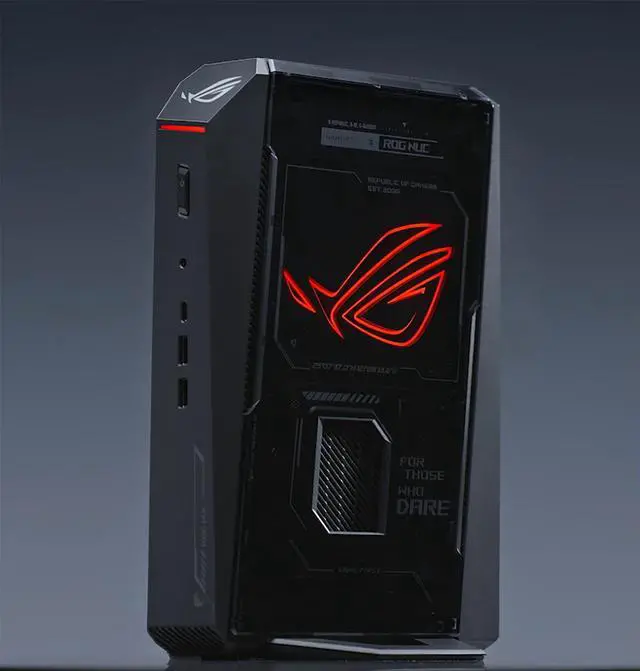 Alt view image 14 of 15 - ASUS ROG NUC (2025) Gaming Mini PC with Intel Core Ultra 9 (Series 2) ARL-HX CPU, NVIDIA GeForce RTX 5080 Mobile GPU, 32GB DDR5 RAM, 2TB NVMe SSD, Thunderbolt 4, triple-fan cooling, and ARGB lighting