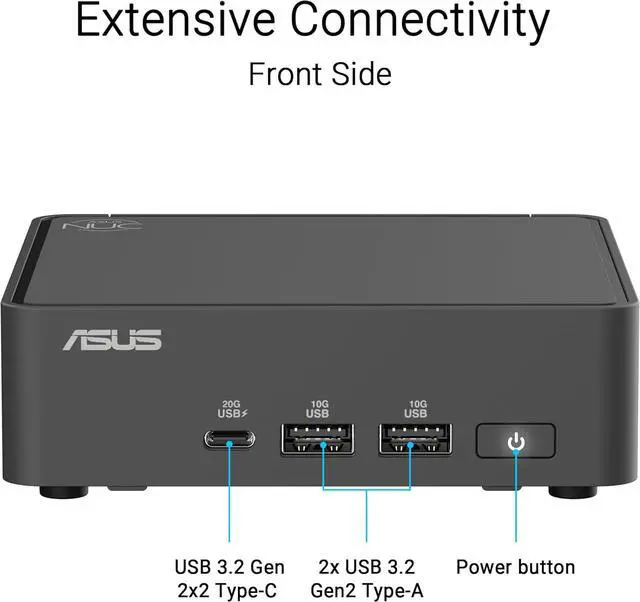 Alt view image 2 of 4 - ASUS NUC 15 Pro Slim Full System Mini PC with Intel Series 1 Core 3 100U, 16GB DDR5 RAM, 512GB PCIe G4x4 NVMe SSD, Thunderbolt™ 4, WiFi 7 & Bluetooth 5.4, Toolless Chassis Access