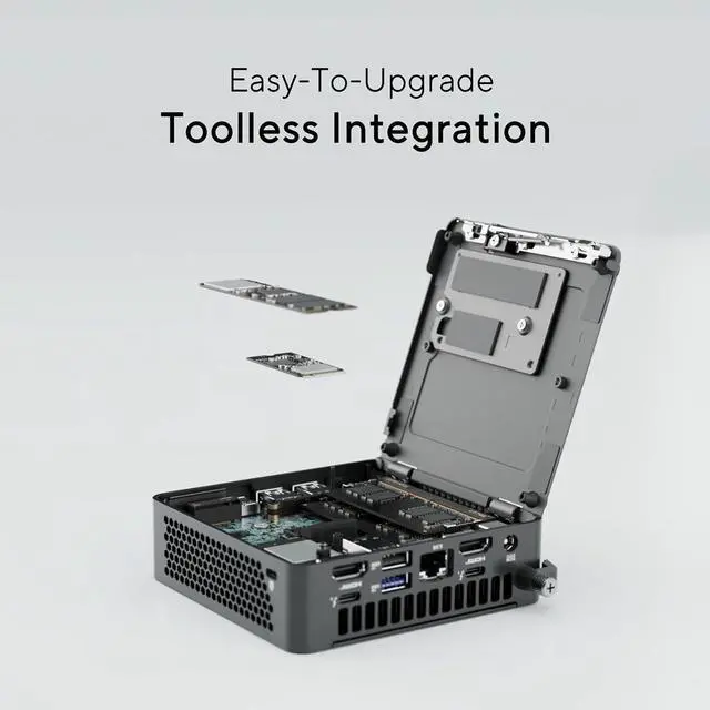 Alt view image 4 of 4 - ASUS NUC 15 Pro Slim Full System Mini PC with Intel Series 1 Core 3 100U, 16GB DDR5 RAM, 512GB PCIe G4x4 NVMe SSD, Thunderbolt™ 4, WiFi 7 & Bluetooth 5.4, Toolless Chassis Access