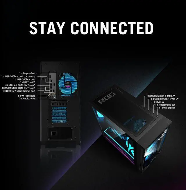 Alt view image 15 of 15 - ASUS Gaming Desktop PC G Series G700TF-DS564Ti Intel Core Ultra 5 225F 16GB DDR5 1TB PCIe SSD GeForce RTX 5060 Ti Windows 11 Home