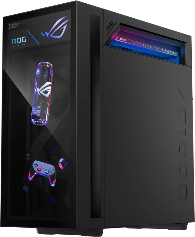 Alt view image 2 of 16 - ASUS Gaming Desktop PC ROG Gaming Desktop GM1000TY-DS787 AMD Ryzen 7 9800X3D 32GB DDR5 2TB PCIe SSD GeForce RTX 5080 16 GB GDDR7 Windows 11 Home