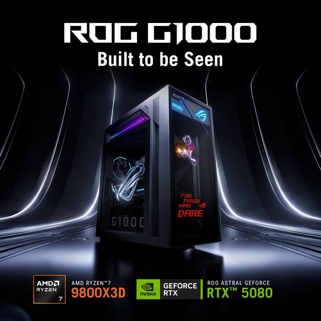 Alt view image 8 of 16 - ASUS Gaming Desktop PC ROG Gaming Desktop GM1000TY-DS787 AMD Ryzen 7 9800X3D 32GB DDR5 2TB PCIe SSD GeForce RTX 5080 16 GB GDDR7 Windows 11 Home