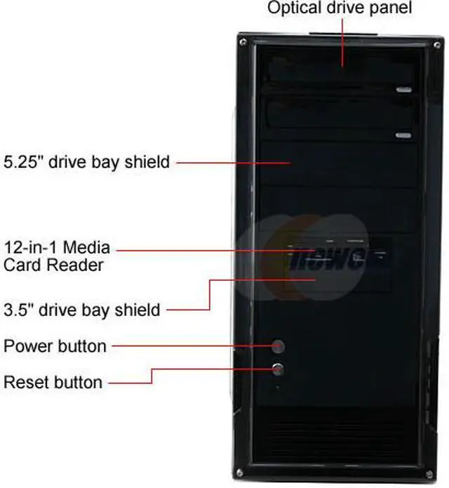 Alt view image 4 of 13 - iBUYPOWER Desktop PC Gamer 921QZ Intel Core 2 Quad Q6600 2GB DDR2 500GB HDD NVIDIA GeForce 8800 GT Windows Vista Home Premium