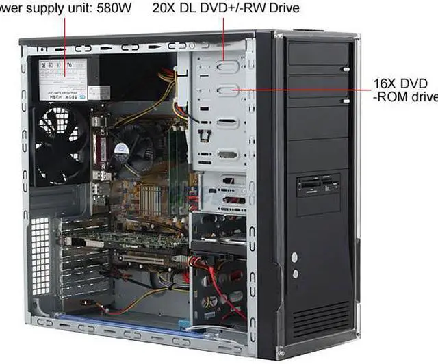 Alt view image 10 of 13 - iBUYPOWER Desktop PC Gamer 921QZ Intel Core 2 Quad Q6600 2GB DDR2 500GB HDD NVIDIA GeForce 8800 GT Windows Vista Home Premium