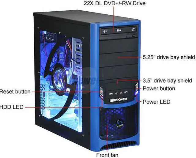 Alt view image 2 of 19 - iBUYPOWER Desktop PC Gamer Power 908 Intel Core 2 Quad Q8300 4GB DDR2 500GB HDD NVIDIA GeForce 9800 GT Windows Vista Home Premium 64-bit