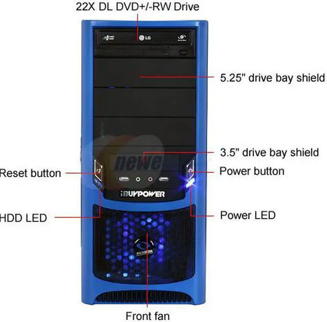 Alt view image 3 of 19 - iBUYPOWER Desktop PC Gamer Power 908 Intel Core 2 Quad Q8300 4GB DDR2 500GB HDD NVIDIA GeForce 9800 GT Windows Vista Home Premium 64-bit