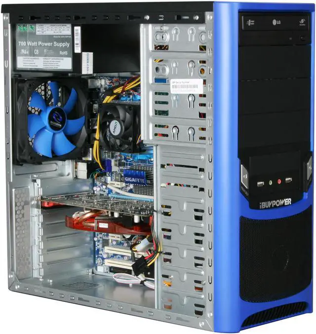 Alt view image 7 of 9 - iBUYPOWER Desktop PC Gamer Power 512D3 AMD Phenom II X2 550 4GB DDR3 750GB HDD ATI Radeon HD 4870 Windows 7 Home Premium 64-bit