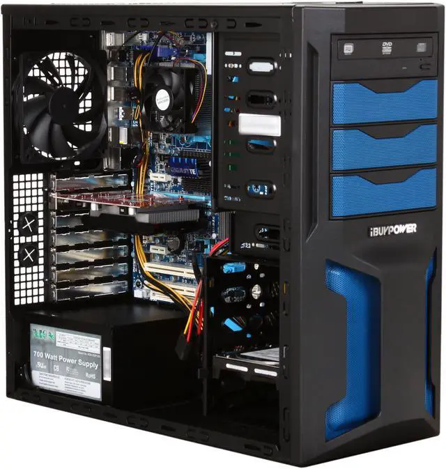 Alt view image 7 of 10 - iBUYPOWER Desktop PC Gamer Power 559D3 Intel Pentium D 840 8GB DDR3 1TB HDD NVIDIA GeForce GT 440 Windows 7 Home Premium 64-bit