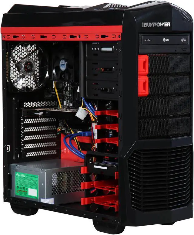Alt view image 8 of 10 - iBUYPOWER Desktop PC ARC Series NE611FX AMD FX-Series FX-4300 4GB DDR3 1TB HDD AMD Radeon R5 230 1 GB Windows 10 Home 64-Bit