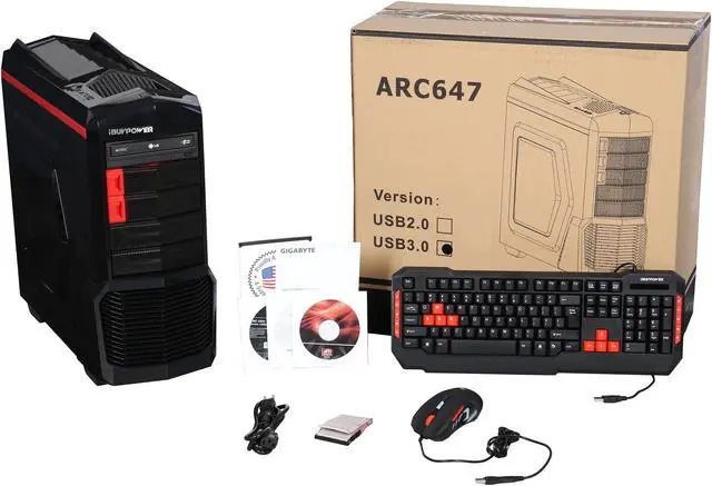 Alt view image 10 of 10 - iBUYPOWER Desktop PC ARC Series NE611FX AMD FX-Series FX-4300 4GB DDR3 1TB HDD AMD Radeon R5 230 1 GB Windows 10 Home 64-Bit