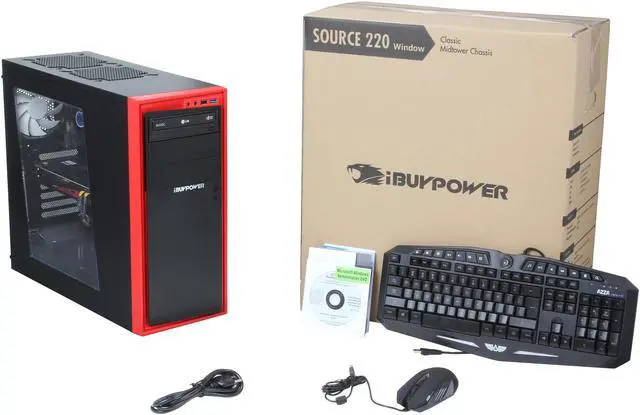 Alt view image 9 of 9 - iBUYPOWER Desktop PC Source Series NE654FX AMD FX-Series FX-8320 8GB DDR3 1TB HDD AMD Radeon R9 270X Windows 7 Home Premium 64Bit