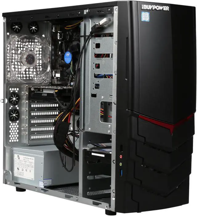 Alt view image 7 of 9 - iBUYPOWER Desktop Computer Atlas Series NE764i Intel Core i5-6400 8GB DDR4 1TB HDD AMD Radeon R7 360 2 GB Windows 10 Home 64-Bit