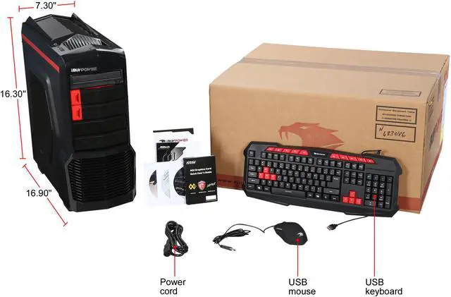 Alt view image 10 of 10 - iBUYPOWER Desktop Computer NE480SR Intel Core i5-6400 8GB DDR4 1TB HDD GeForce GTX 1050 Windows 10 Home 64-Bit